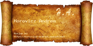 Horovicz Andrea névjegykártya